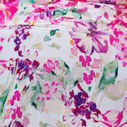 Yumi Pink Mirror Floral Print Ruched Waist Kimono Midi Dress