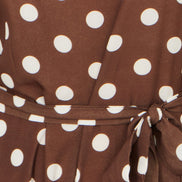 Yumi Brown Polka Dot Culotte Jumpsuit