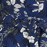 Yumi Navy Leaf Culotte Jumpsuit