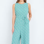 Yumi Green Ditsy Culotte Jumpsuit