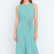 Yumi Green Ditsy Culotte Jumpsuit
