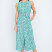 Yumi Green Ditsy Culotte Jumpsuit