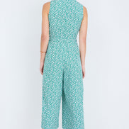 Yumi Green Ditsy Culotte Jumpsuit