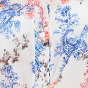 Yumi White Cotton Paisley Print Tie Knot Shirt