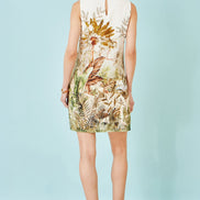 Yumi Ivory Jungle Print Viscose Shift Dress