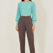 Yumi Brown Cotton Canvas Chino Trousers