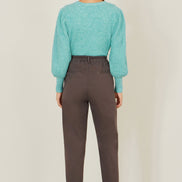 Yumi Brown Cotton Canvas Chino Trousers