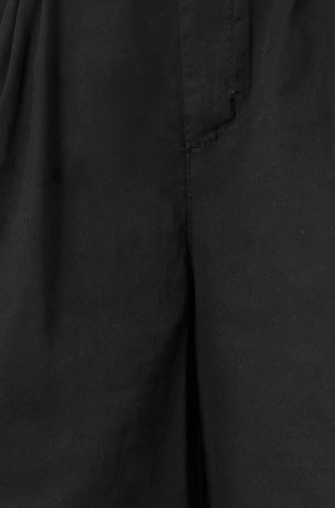 Yumi Black Cotton Bermuda Shorts