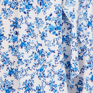 Yumi Blue Floral Print Bardot Midi Dress With Dip Hem