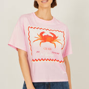 Yumi Pink Crab Vacation Print T-Shirt