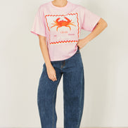 Yumi Pink Crab Vacation Print T-Shirt