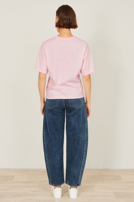 Yumi Pink Crab Vacation Print T-Shirt