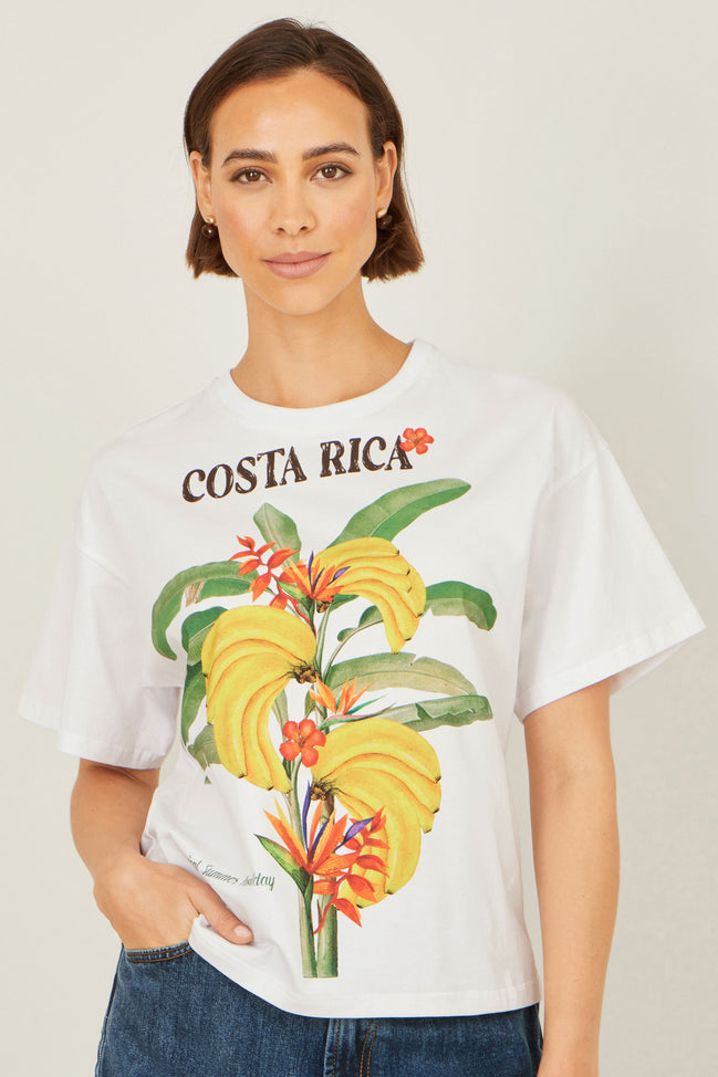 Yumi White Costa Rica Cotton T-Shirt