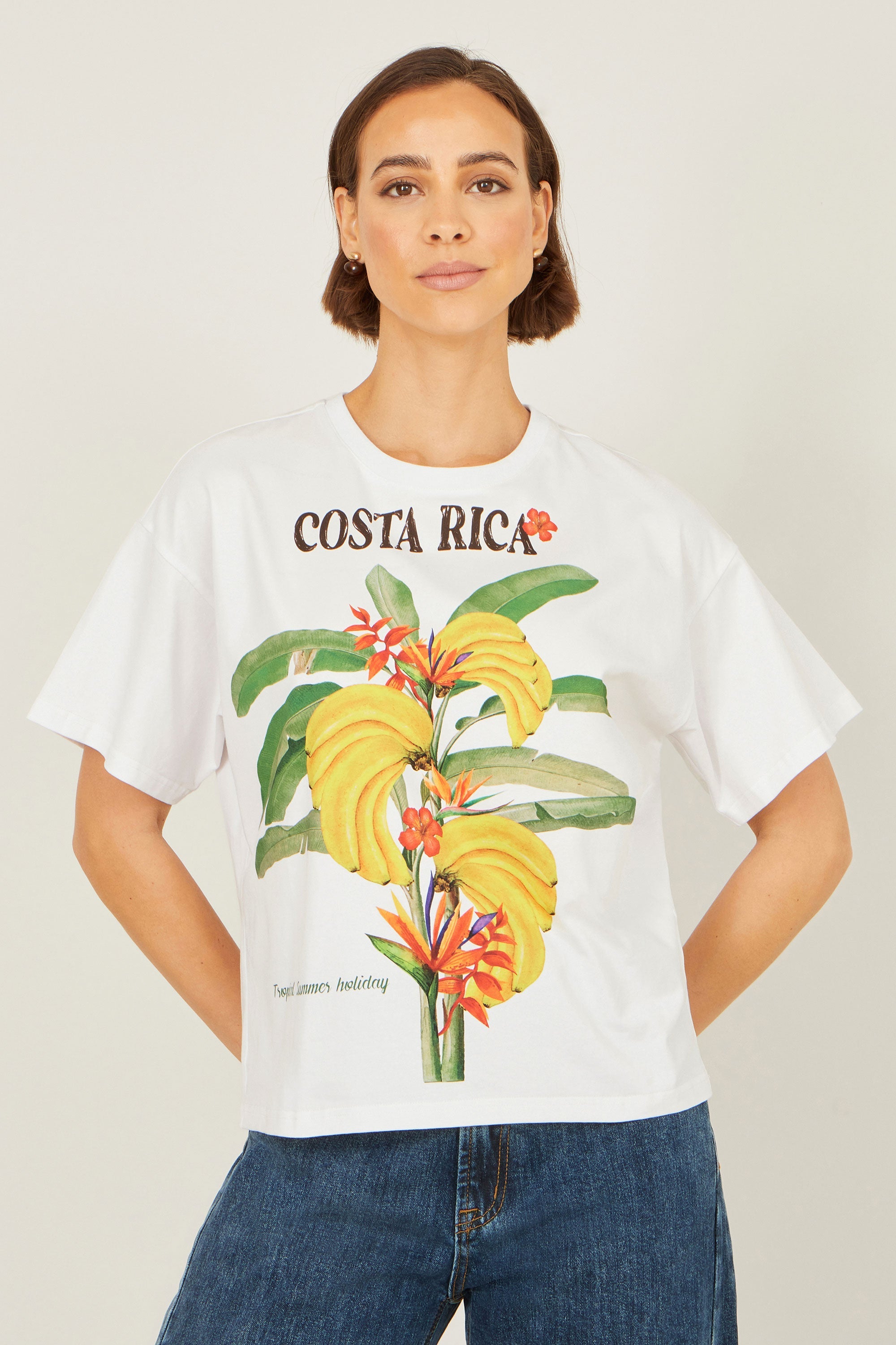 Yumi White Costa Rica Cotton T-Shirt