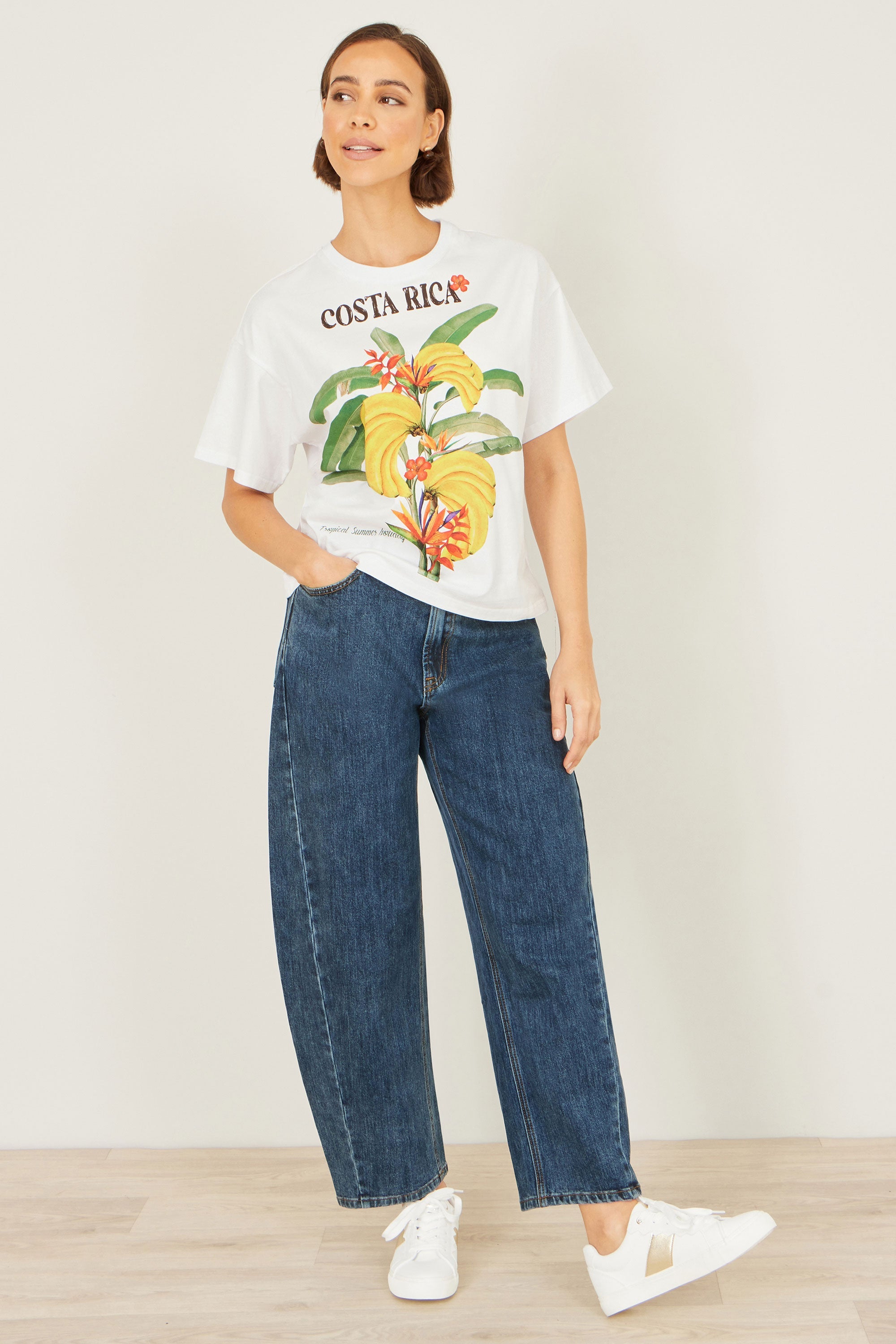 Yumi White Costa Rica Cotton T-Shirt