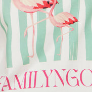 Yumi White Retro Relaxed Flamingo Cotton T-Shirt
