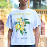 Yumi White Retro Relaxed Lemon Print Cotton T-Shirt
