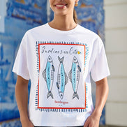 Yumi White Cotton Summer Motif T-Shirt