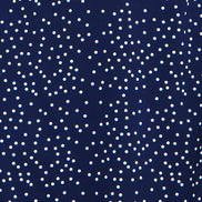 Yumi Navy Spot Print Lace Trim Skater Dress