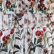 Yumi Ivory Botanical Print Viscose Midi Dress