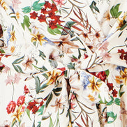 Yumi Ivory Viscose Botanical Print Wrap Top