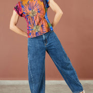 Yumi Multicolour Floral Mesh Top