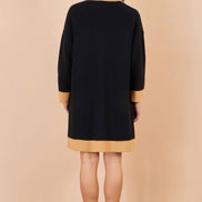 Yumi Black Open Cardigan With Contrast Border