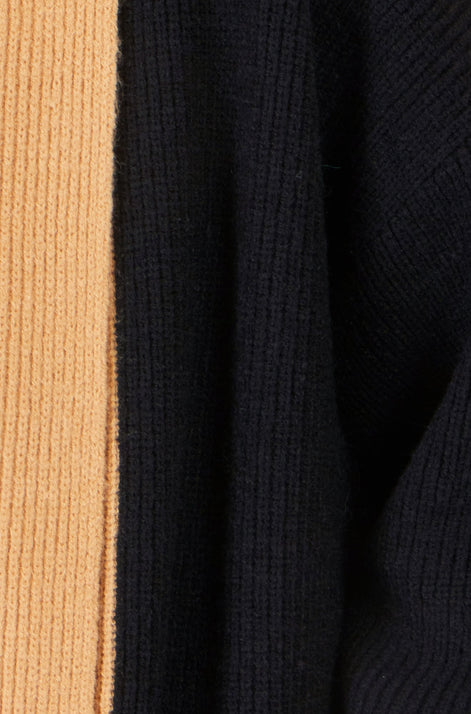 Yumi Black Open Cardigan With Contrast Border