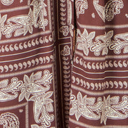 Yumi Brown Scarf Print Midi Shirt Dress