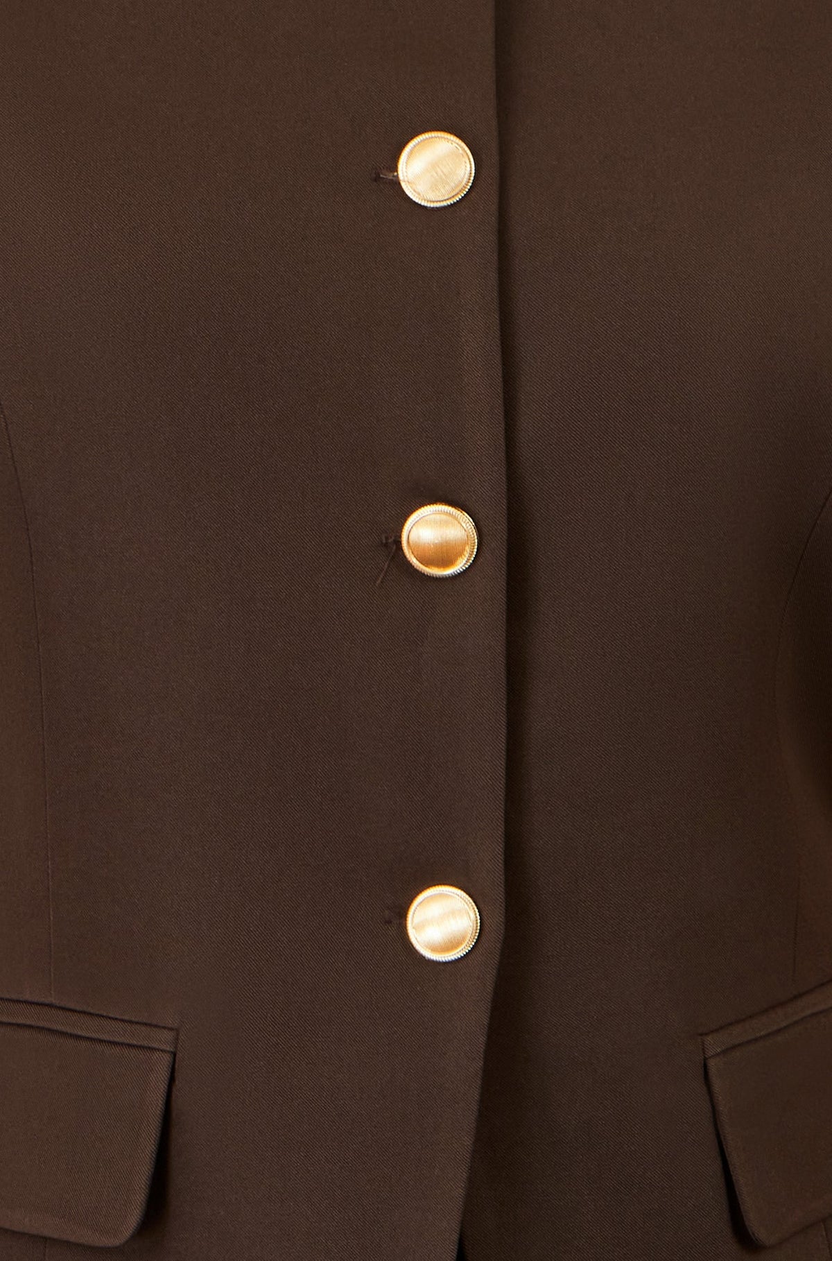 Yumi Brown Long Line Button Waistcoat Top