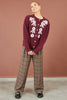 Yumi Brown Check Wide Leg Trousers