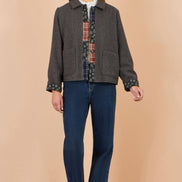 Yumi Grey Patchwork Boxy Jacket