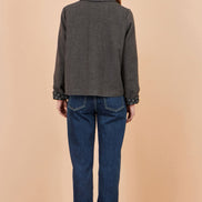 Yumi Grey Patchwork Boxy Jacket