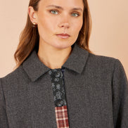 Yumi Grey Patchwork Boxy Jacket