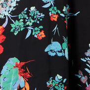 Yumi Black Floral Midi Dress With Long Sleeves