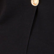Yumi Black Knitted Viscose Kimono Cardigan With Buttons