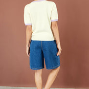 Yumi Ivory Fruit Cotton Knitted Top