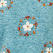 Yumi Blue Patch Floral Embroidered Relaxed Jumper