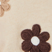 Yumi Beige Relaxed Crochet Flower Jumper