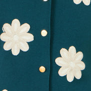 Yumi Teal Flower Applique Knit Waistcoat