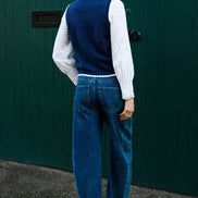 Yumi Navy Embroidered Knitted Waistcoat