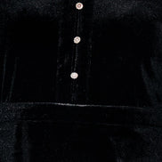 Yumi Black Velvet Mini Dress With Contrast Sleeves