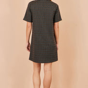 Yumi Brown Check Tunic With Buckles