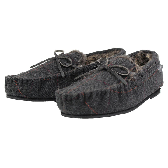 Mens Moccasin Slippers with Memory Foam
