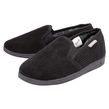 Mens Tartan Lined Slippers With Memory Foam