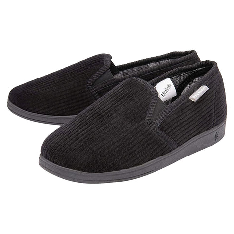 Mens Tartan Lined Slippers With Memory Foam