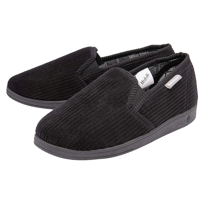 Mens Tartan Lined Slippers With Memory Foam