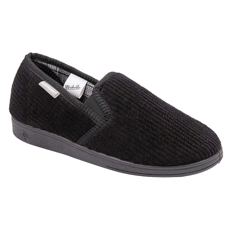 Mens Tartan Lined Slippers With Memory Foam
