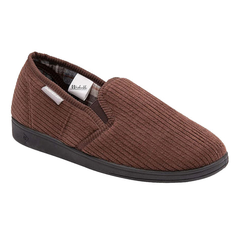 Mens Tartan Lined Slippers With Memory Foam