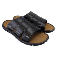 Mens Summer Beach Leather Slip On Slippers